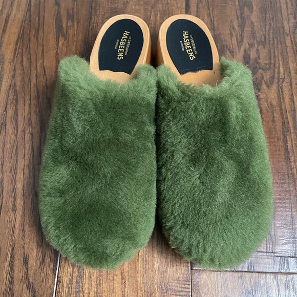 Swedish Hasbeens Fluff Clogs from Anthropologie - Picture 2 of 7